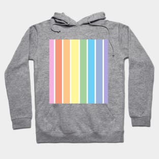 Bright pastel rainbow stripe - vertical Hoodie